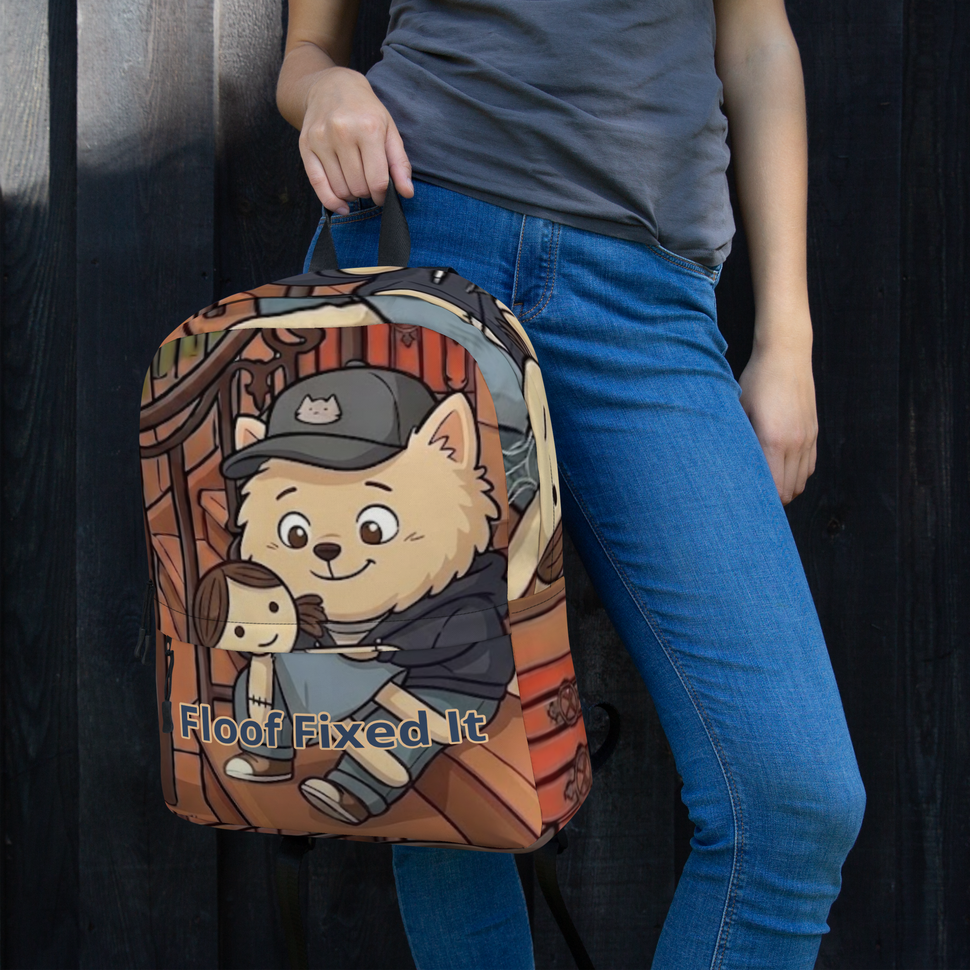 🎒🐶🧵🪡✨ Mochila All Over – “Floof Fixed It”