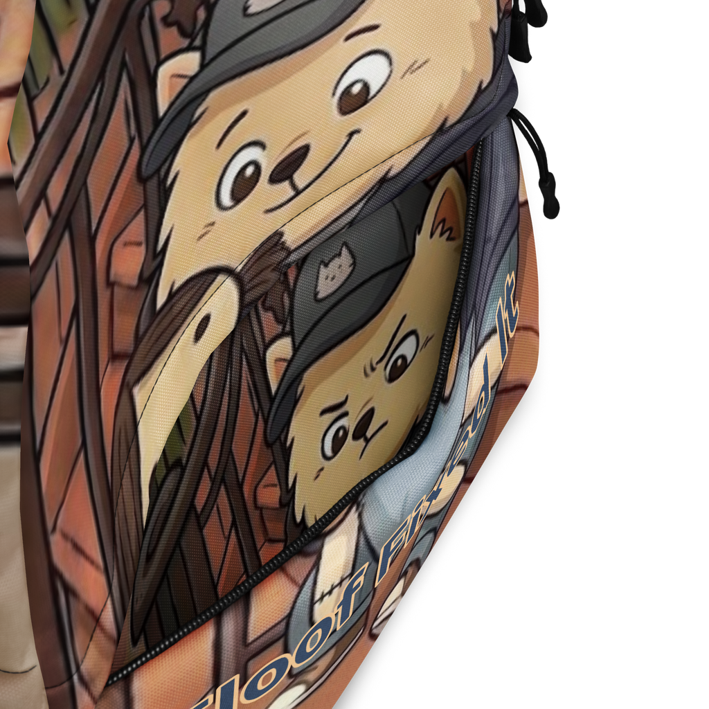 🎒🐶🧵🪡✨ Mochila All Over – “Floof Fixed It”