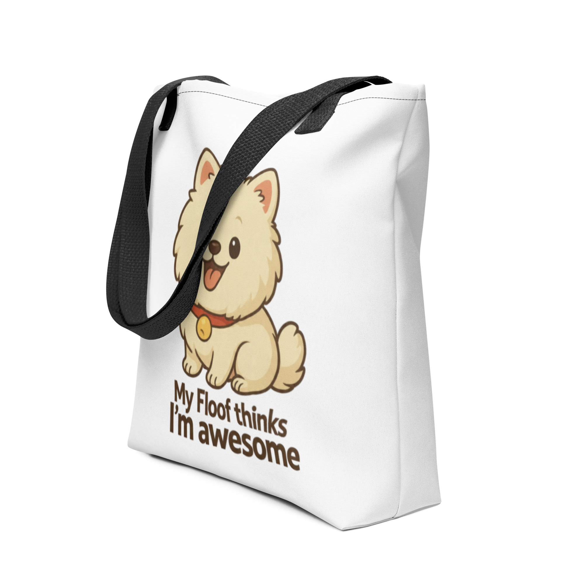 🐾✨👜 All Over Tragetasche – „Mein Flausch findet mich super“ Wenn Flausch es sagt… dann sagt er es auch laut.