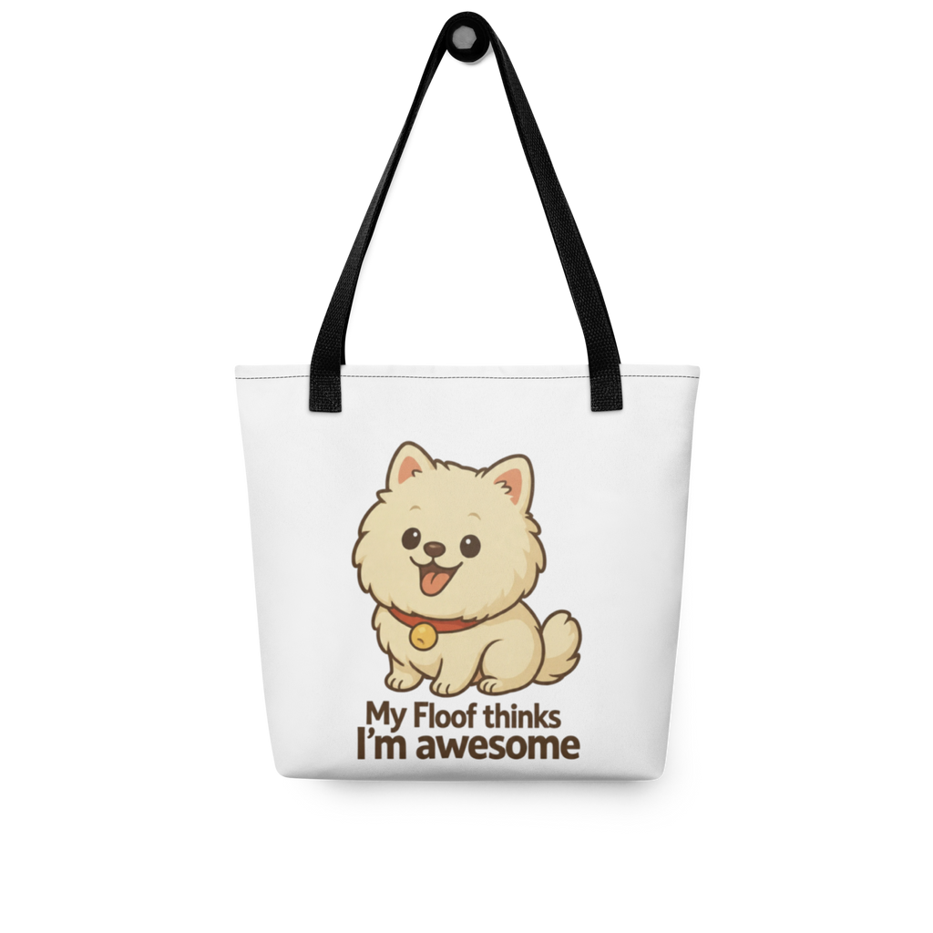 🐾✨👜 All Over Tragetasche – „Mein Flausch findet mich super“ Wenn Flausch es sagt… dann sagt er es auch laut.