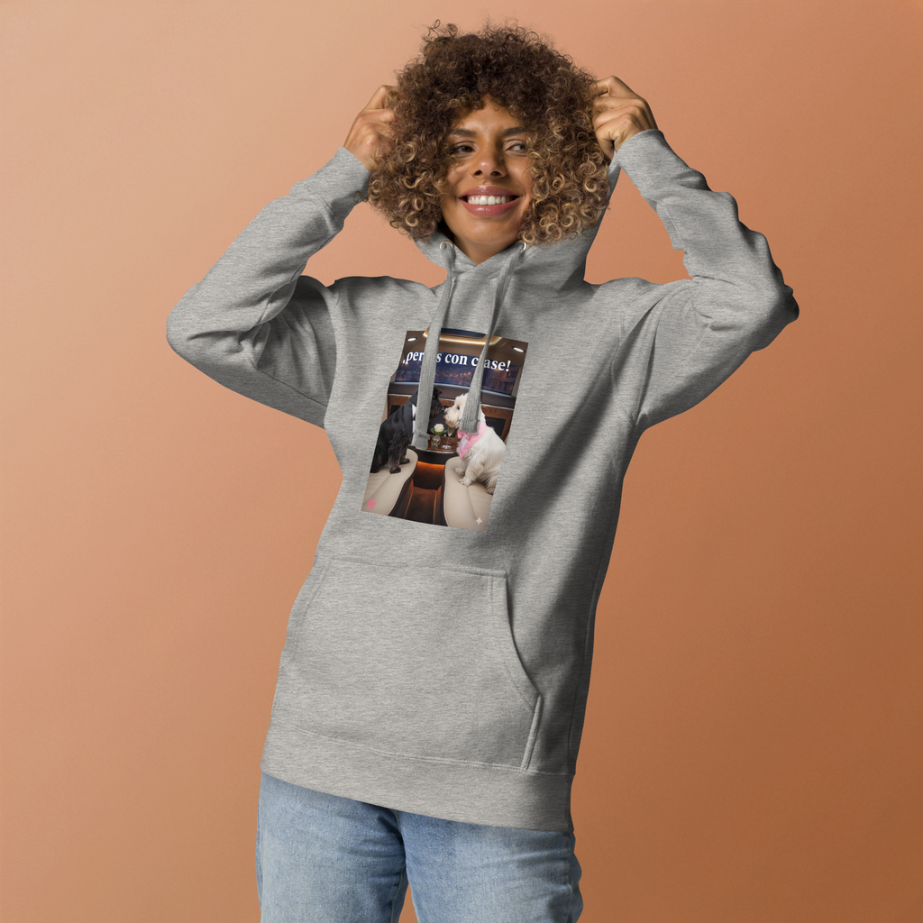 🐶💼🖤 Sudadera con capucha unisex – “Perros con clase”  Comodidad, estilo y romance canino… todo en uno.