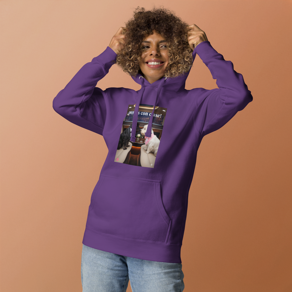 🐶💼🖤 Sudadera con capucha unisex – “Perros con clase”  Comodidad, estilo y romance canino… todo en uno.
