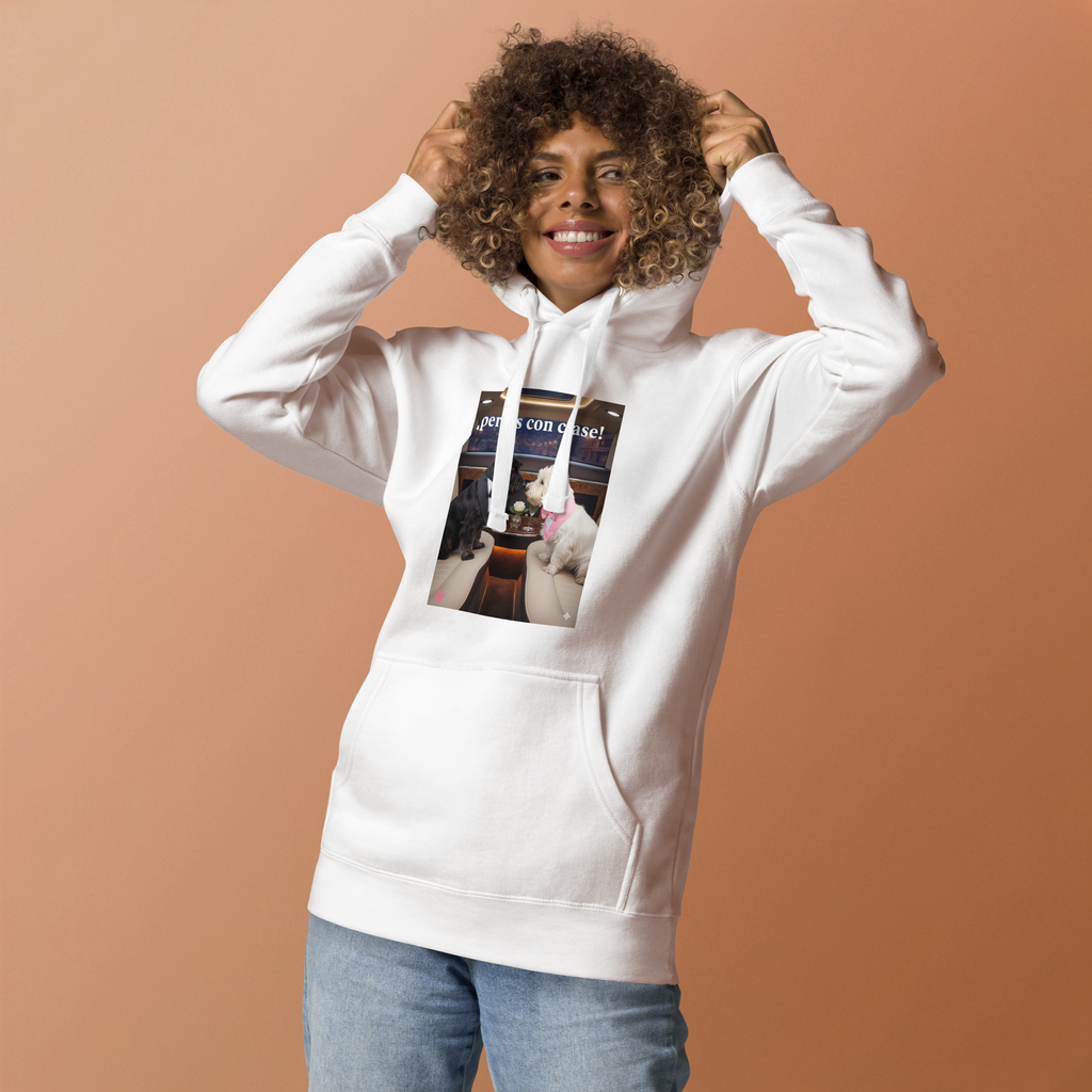 🐶💼🖤 Sudadera con capucha unisex – “Perros con clase”  Comodidad, estilo y romance canino… todo en uno.