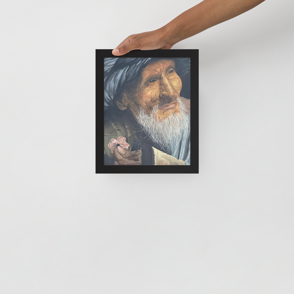 Póster con marco "Vieil Afghan à la fleur"