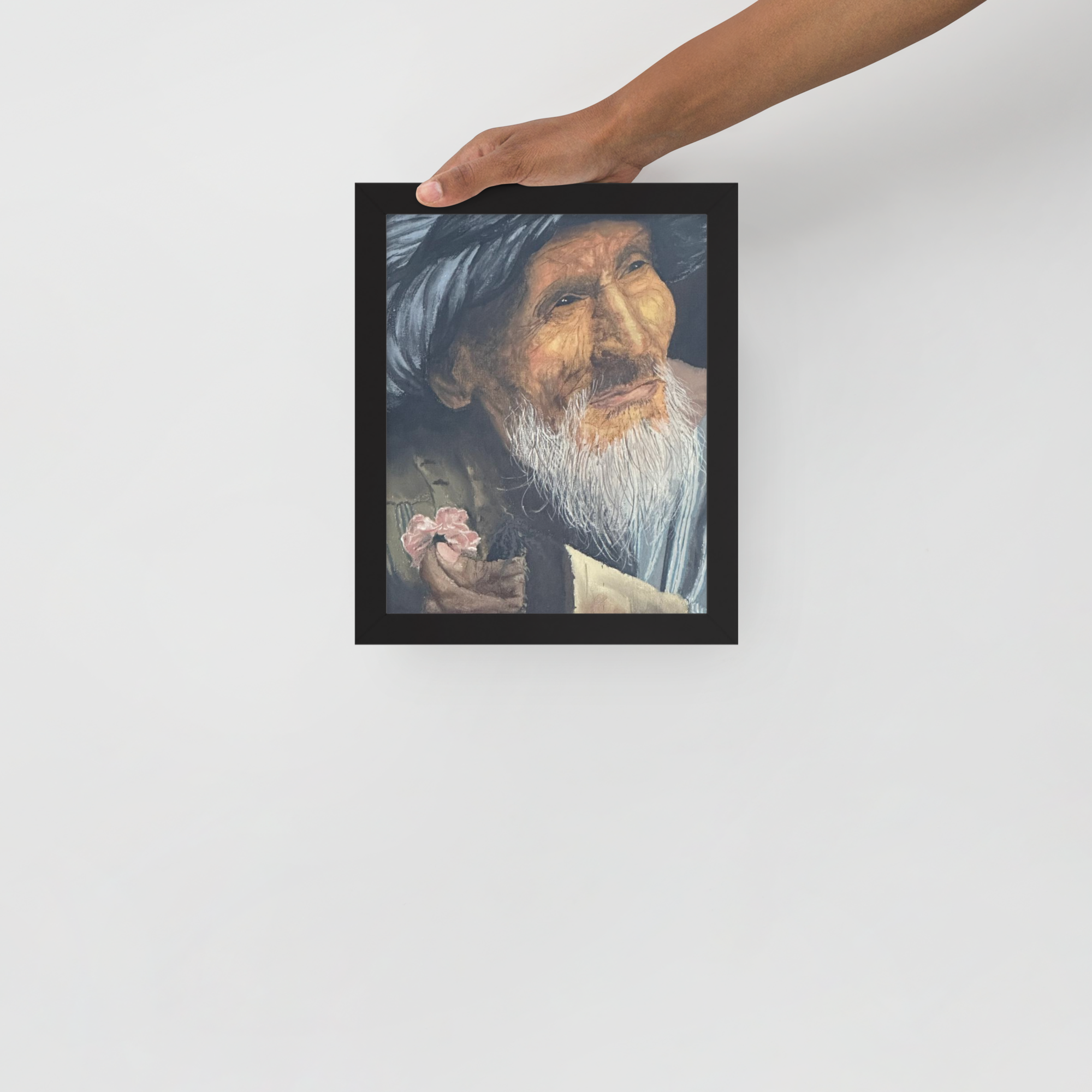 Póster con marco "Vieil Afghan à la fleur"