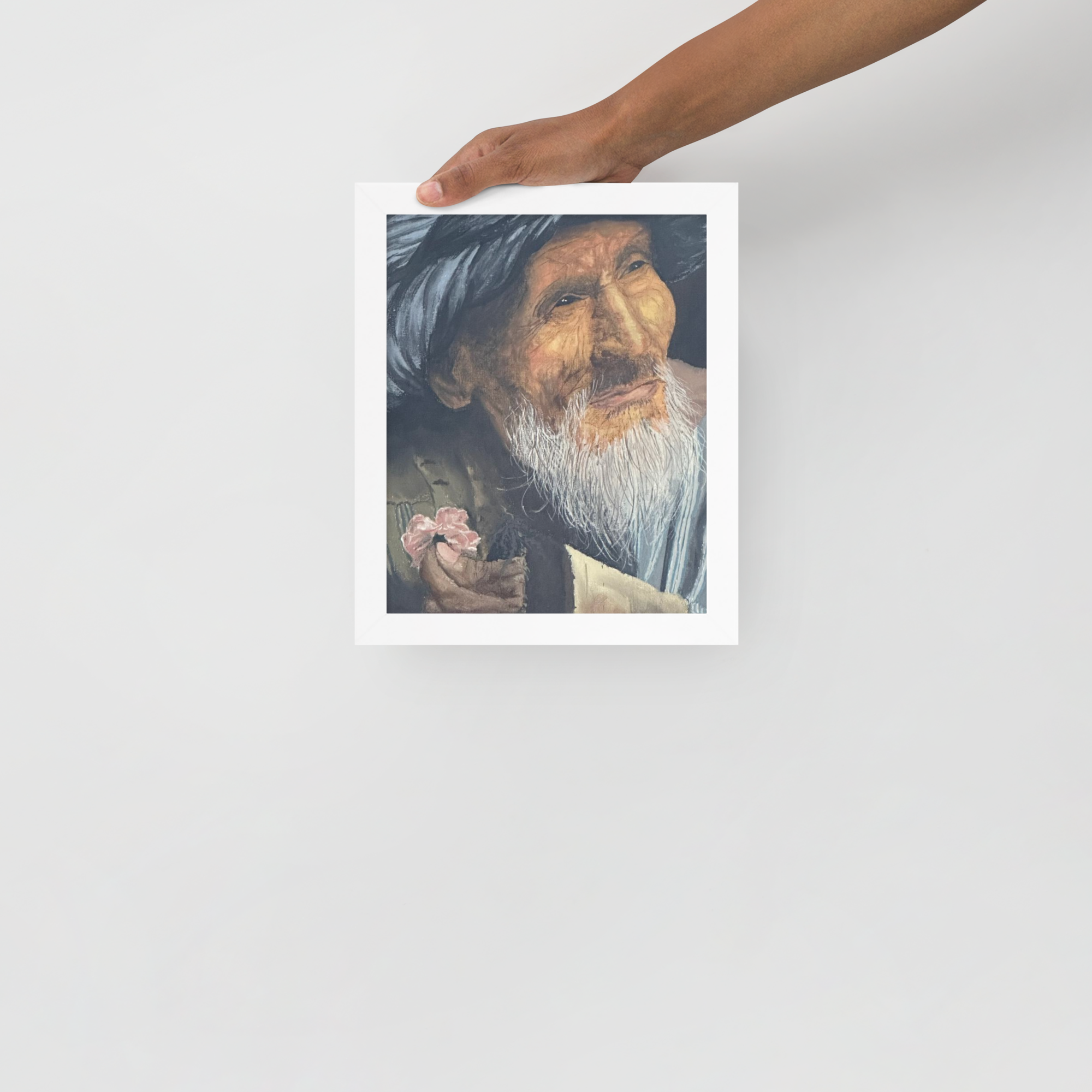 Póster con marco "Vieil Afghan à la fleur"