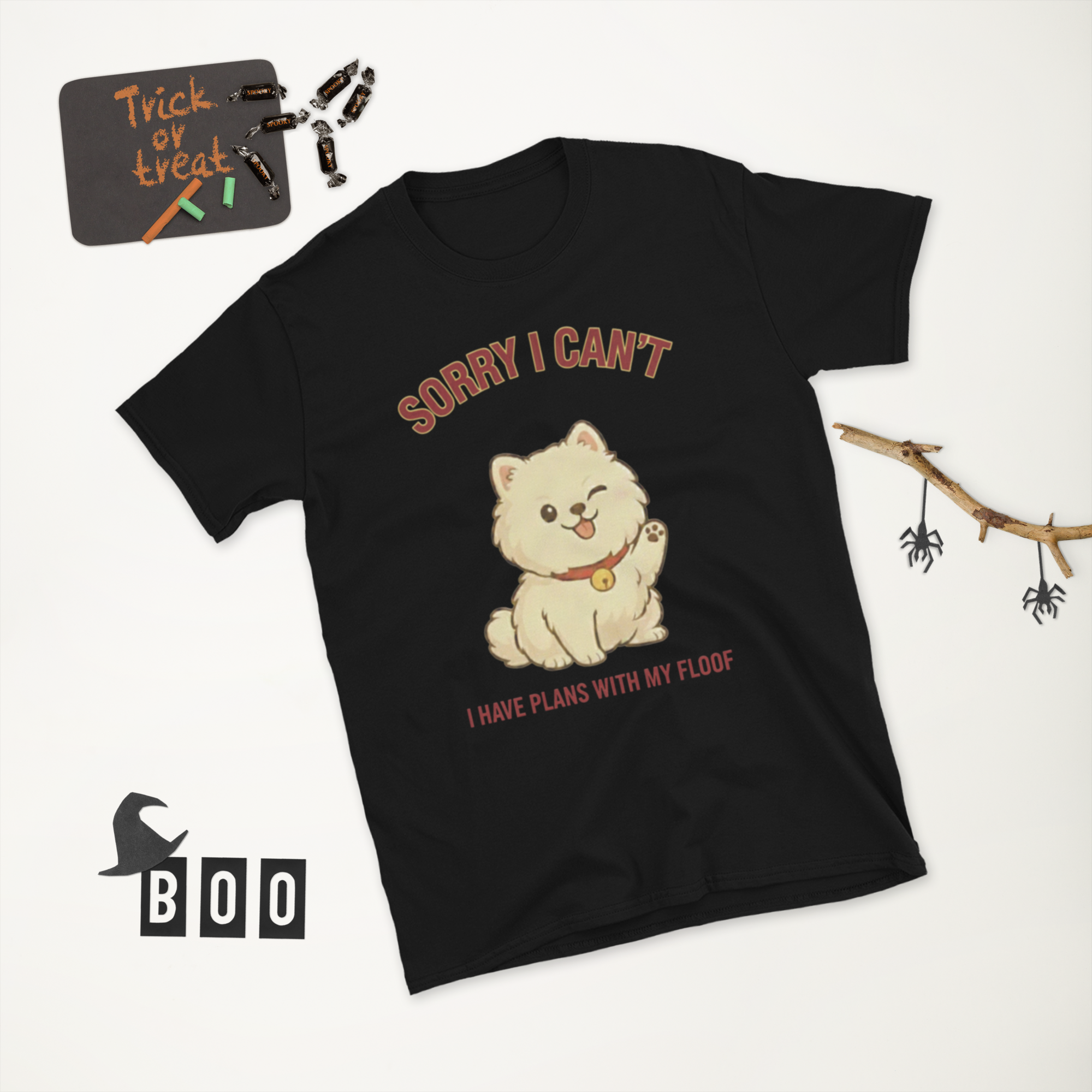 👕🐶😉 T-Shirt – „Tut mir leid, ich kann nicht, ich habe Pläne mit meinem Flausch“ Tut mir leid… Flausch hat deinen Terminkalender schon.