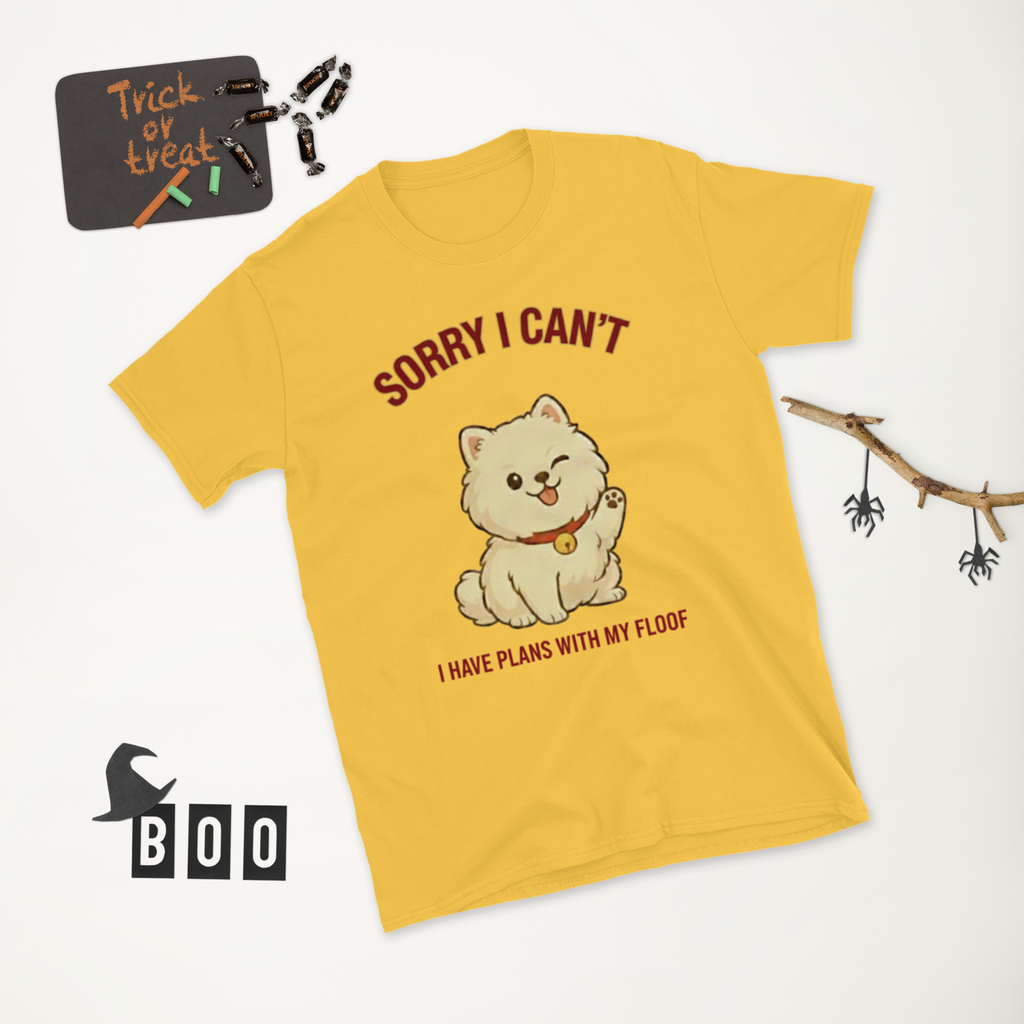 👕🐶😉 T-Shirt – „Tut mir leid, ich kann nicht, ich habe Pläne mit meinem Flausch“ Tut mir leid… Flausch hat deinen Terminkalender schon.