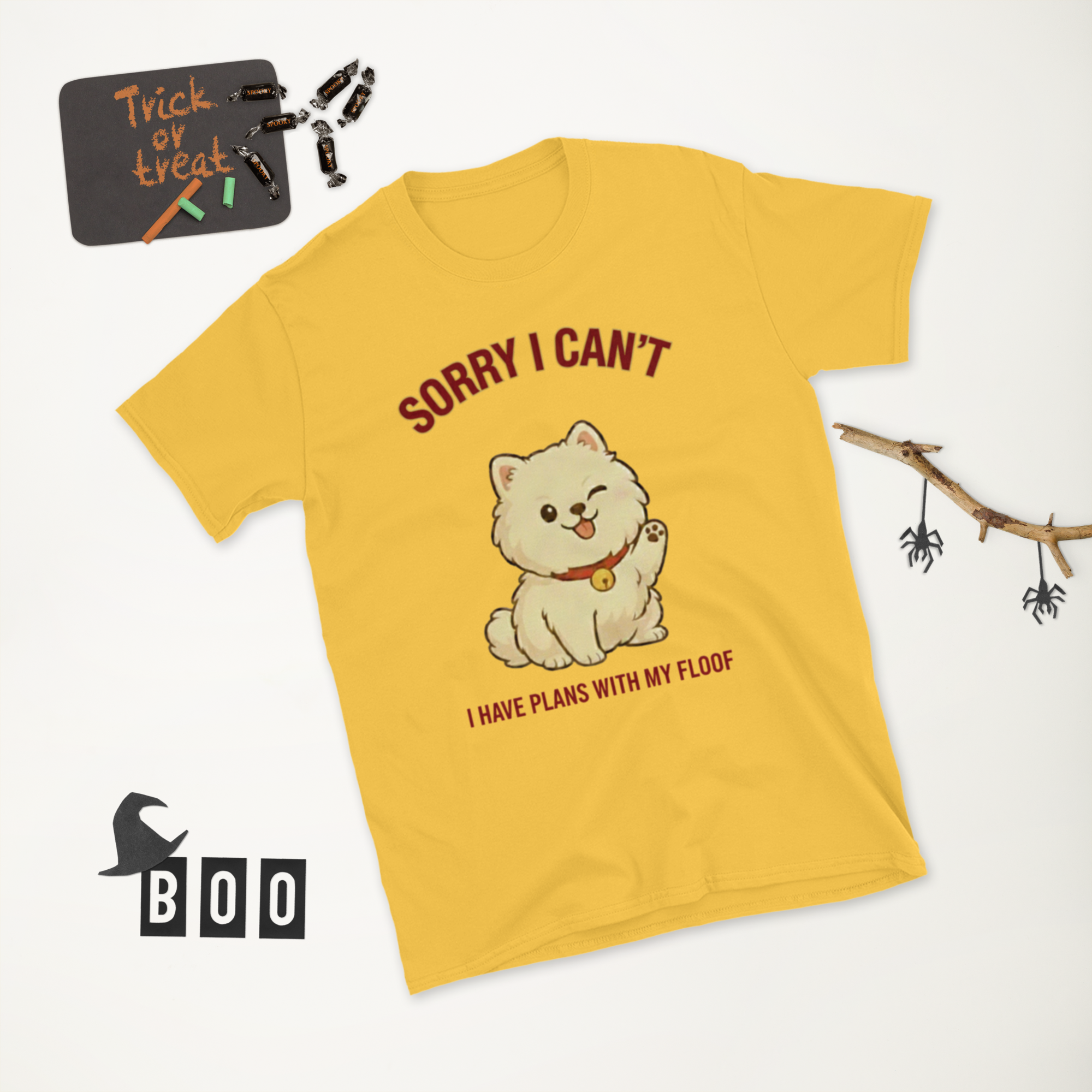 👕🐶😉 T-Shirt – „Tut mir leid, ich kann nicht, ich habe Pläne mit meinem Flausch“ Tut mir leid… Flausch hat deinen Terminkalender schon.
