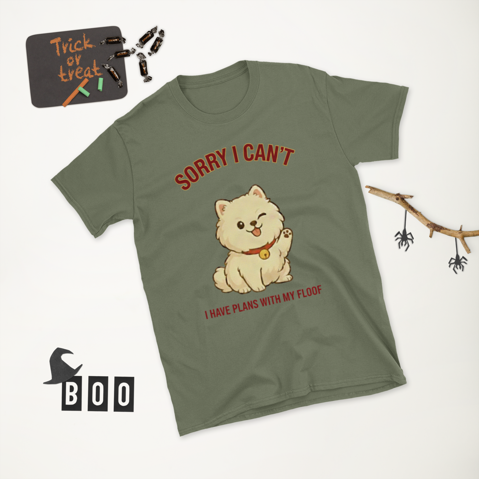 👕🐶😉 T-Shirt – „Tut mir leid, ich kann nicht, ich habe Pläne mit meinem Flausch“ Tut mir leid… Flausch hat deinen Terminkalender schon.