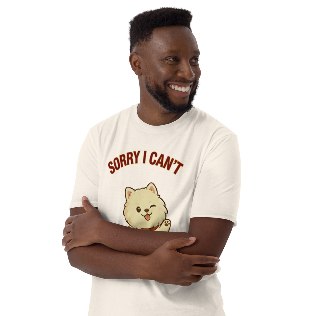 👕🐶😉 T-Shirt – „Tut mir leid, ich kann nicht, ich habe Pläne mit meinem Flausch“ Tut mir leid… Flausch hat deinen Terminkalender schon.