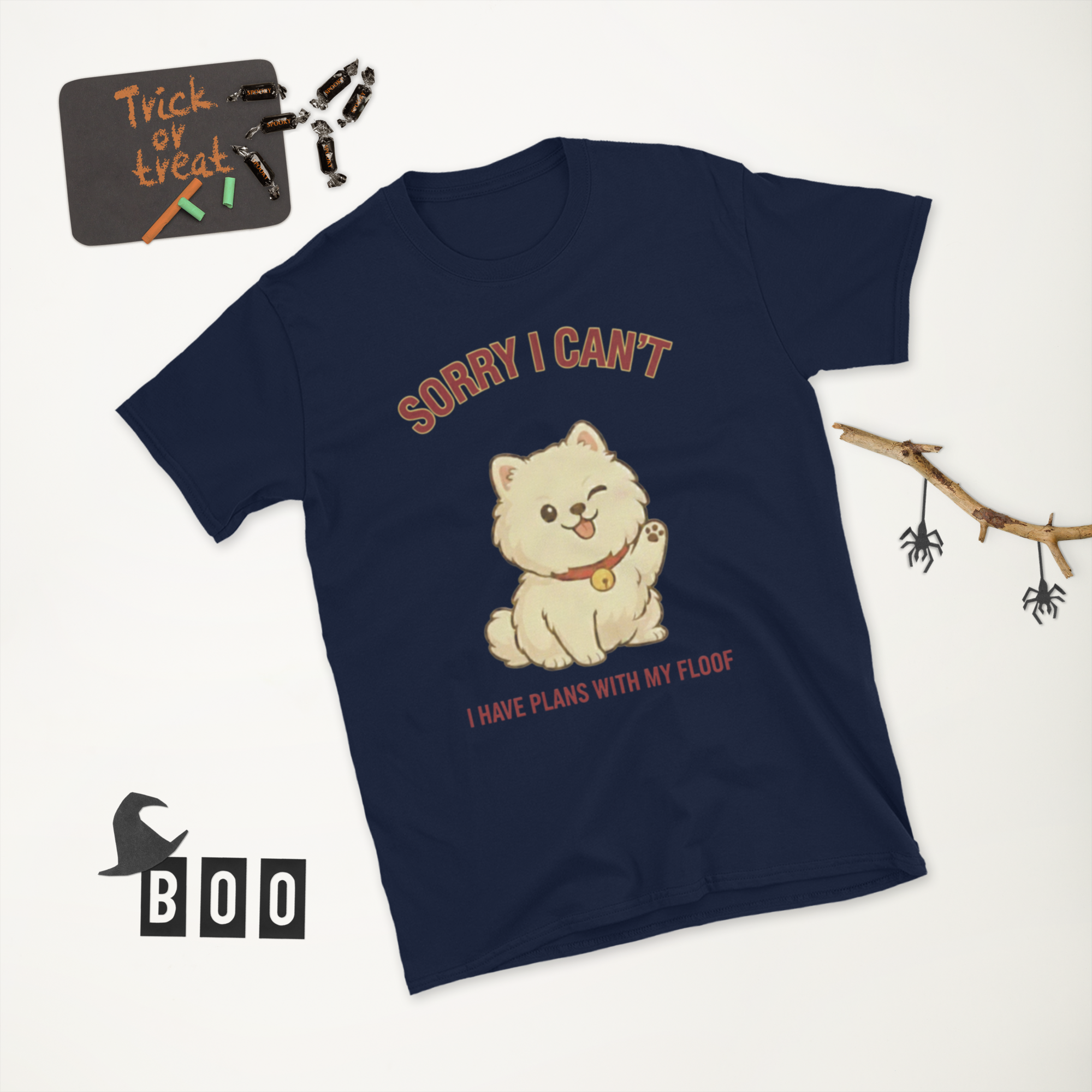 👕🐶😉 T-Shirt – „Tut mir leid, ich kann nicht, ich habe Pläne mit meinem Flausch“ Tut mir leid… Flausch hat deinen Terminkalender schon.