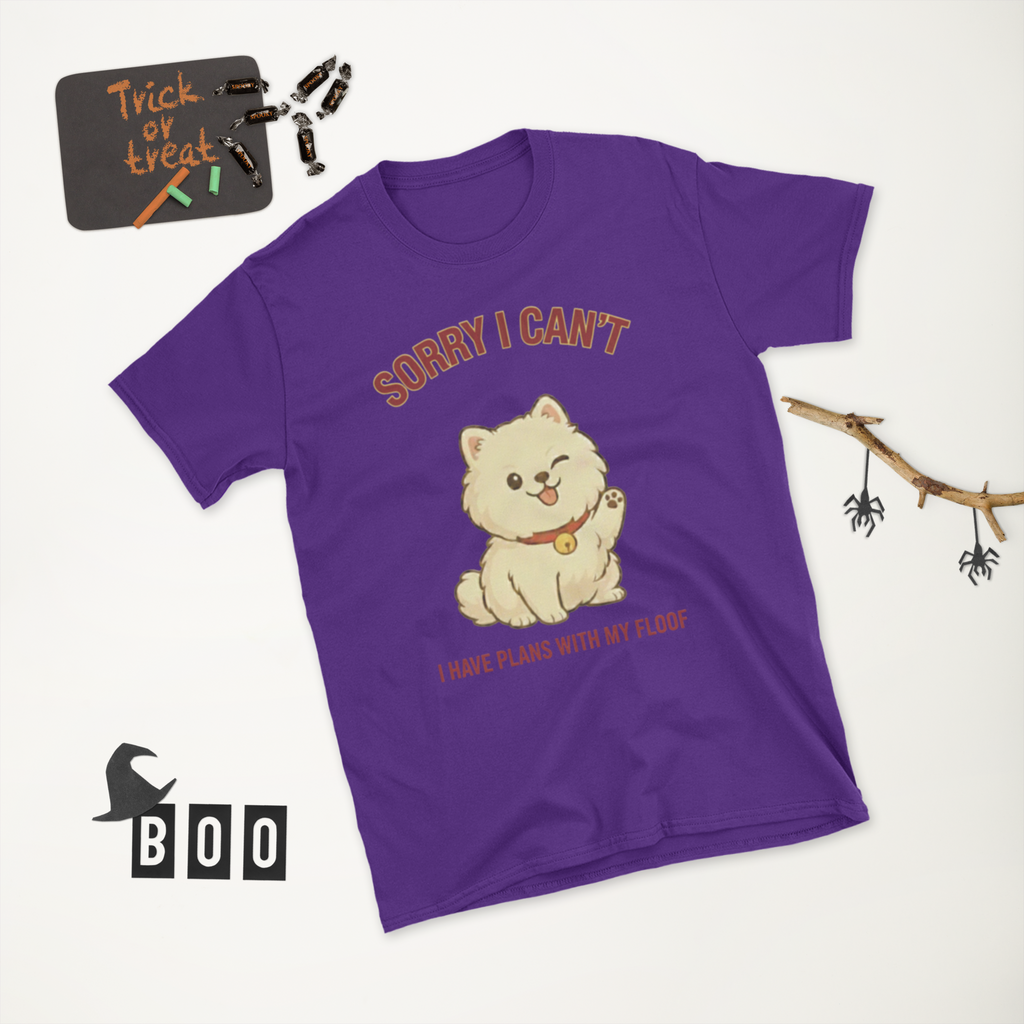 👕🐶😉 T-Shirt – „Tut mir leid, ich kann nicht, ich habe Pläne mit meinem Flausch“ Tut mir leid… Flausch hat deinen Terminkalender schon.