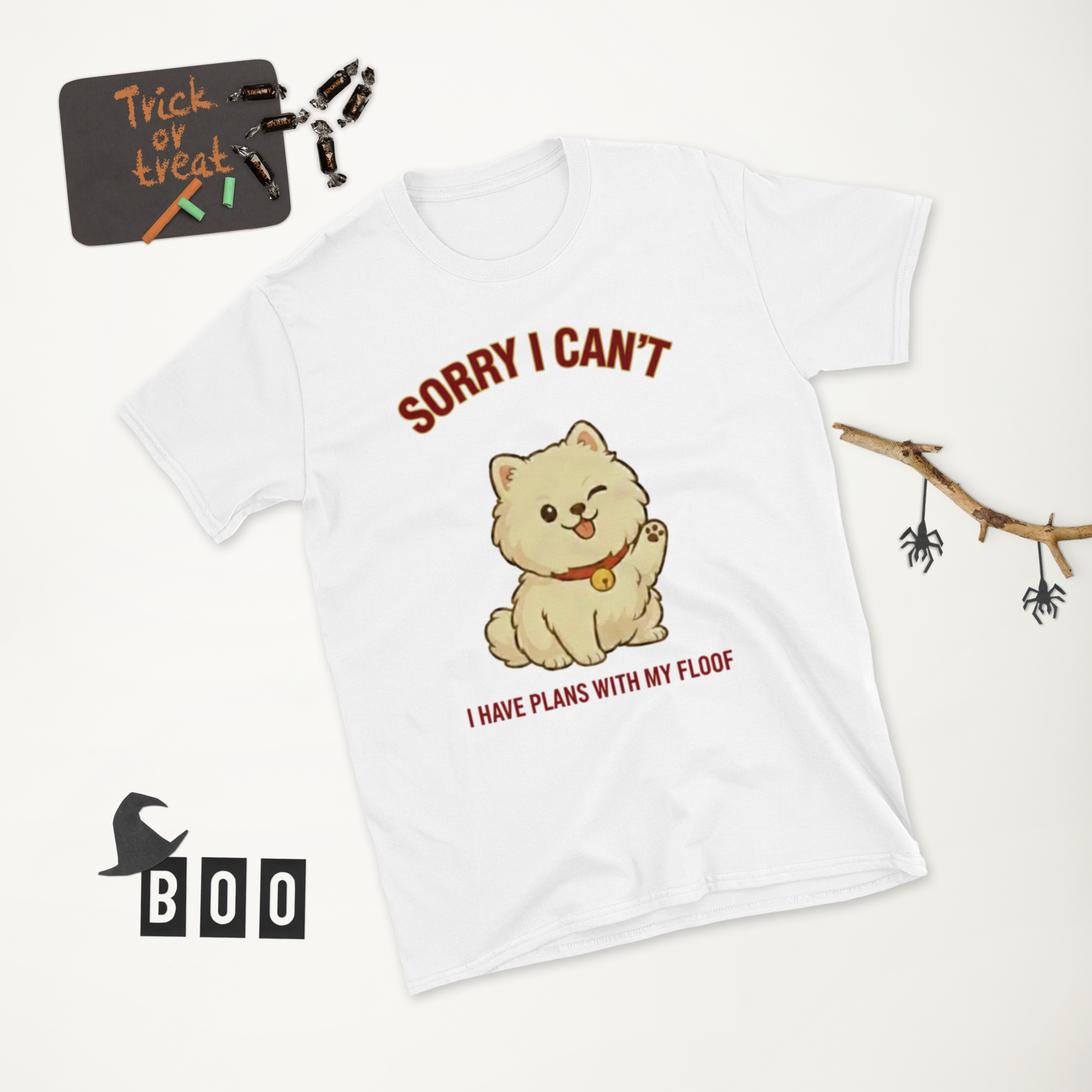 👕🐶😉 T-Shirt – „Tut mir leid, ich kann nicht, ich habe Pläne mit meinem Flausch“ Tut mir leid… Flausch hat deinen Terminkalender schon.