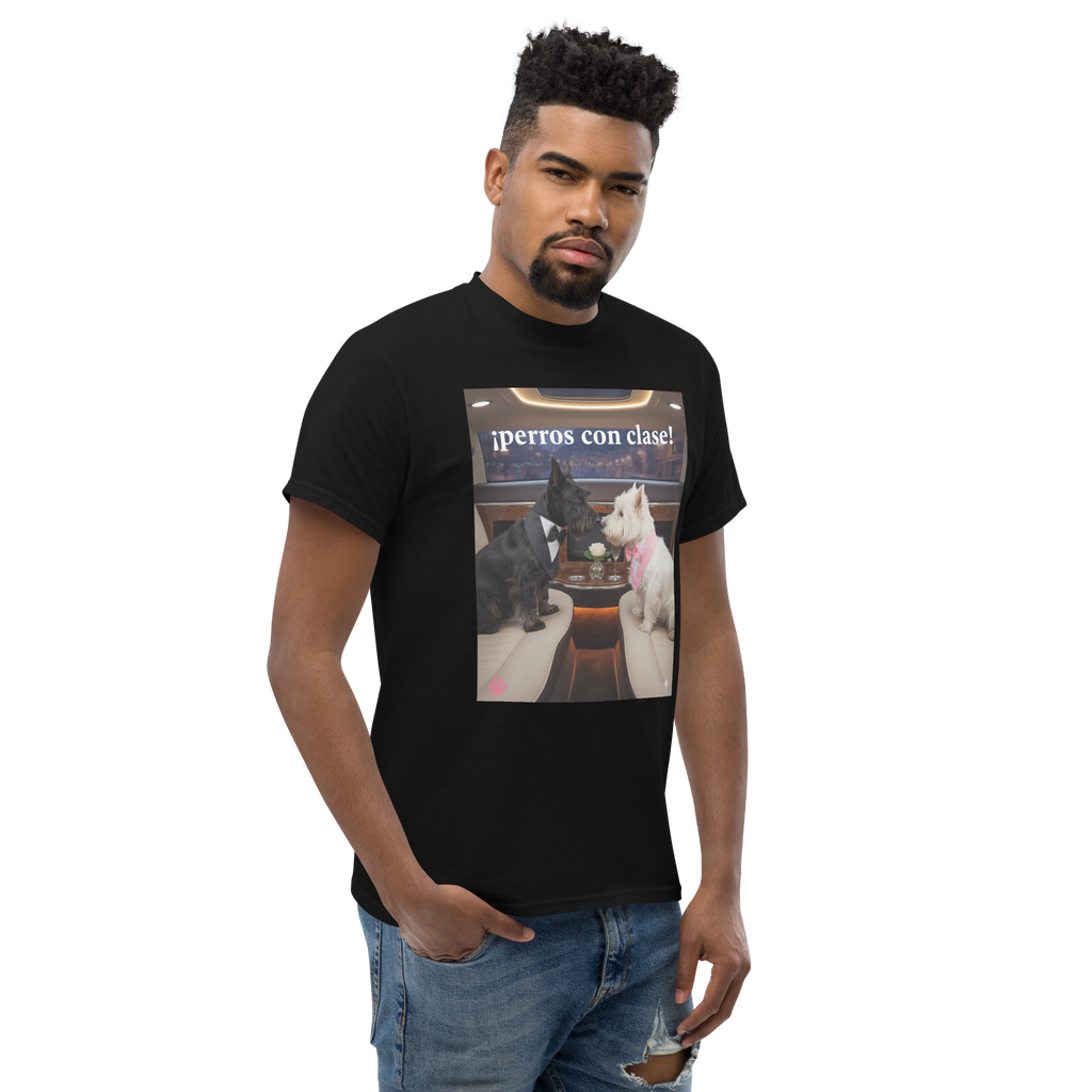 🐶💼✨ Unisex-T-Shirt – „Classy Dogs“ Romantik, Stil und Hunde-Niedlichkeit in einem Look.