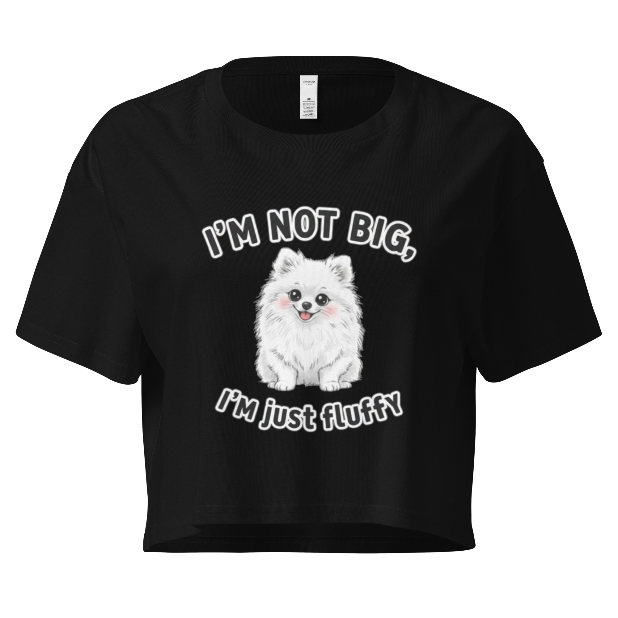 🐶💁‍♀️✨ Crop top para mujer – “I’m Fluffy”  Es esponjosidad nivel legendario.