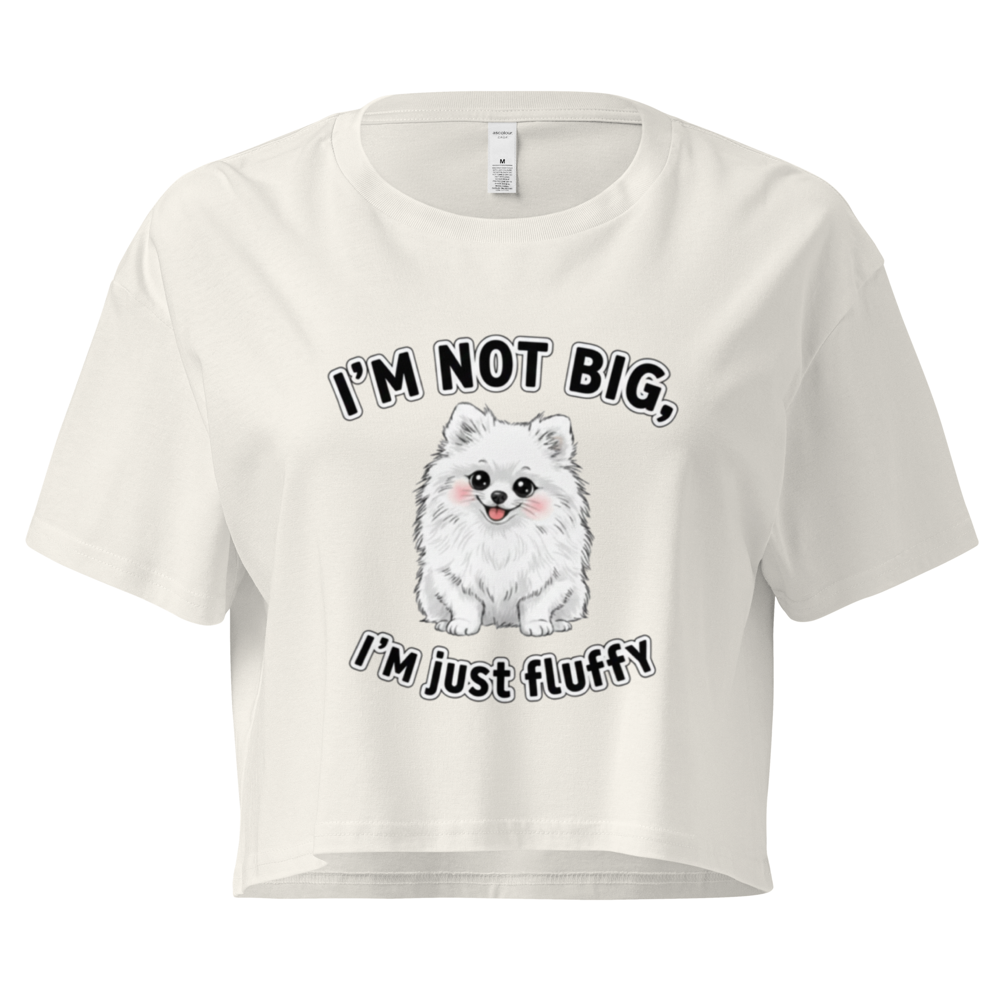 🐶💁‍♀️✨ Crop top para mujer – “I’m Fluffy”  Es esponjosidad nivel legendario.