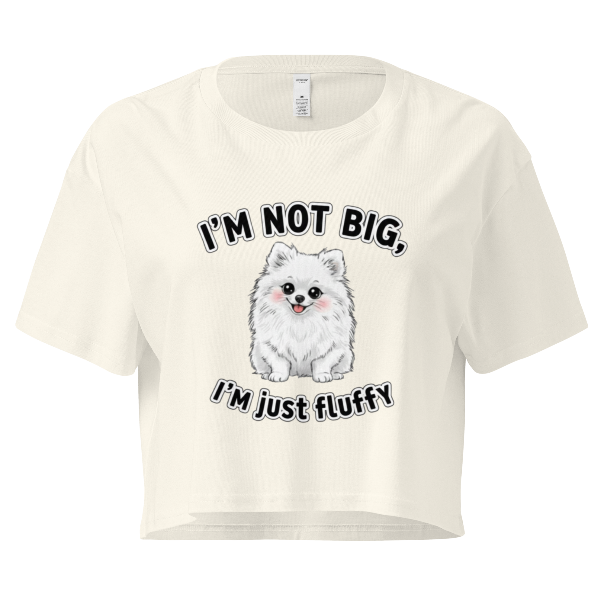 🐶💁‍♀️✨ Crop top para mujer – “I’m Fluffy”  Es esponjosidad nivel legendario.